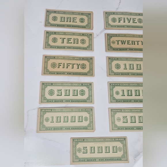Vtg Whitman Publishing Play Money 1950’s 10 Denominations 117‎ Bills - Picture 6 of 8